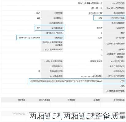 两厢凯越,两厢凯越整备质量