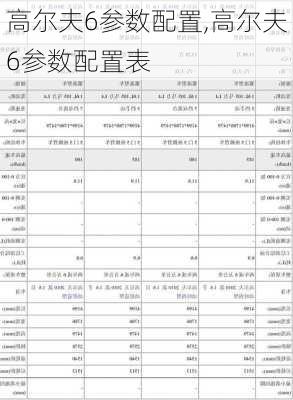 高尔夫6参数配置,高尔夫6参数配置表