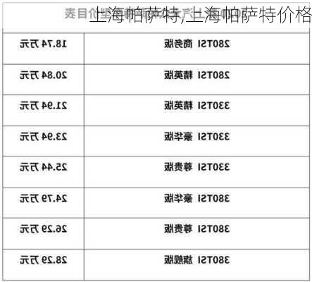 上海帕萨特,上海帕萨特价格