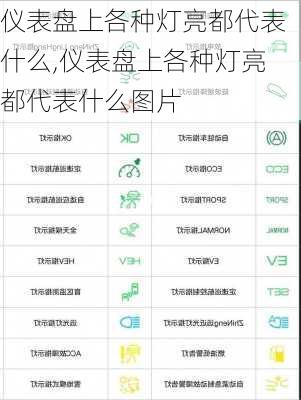 仪表盘上各种灯亮都代表什么,仪表盘上各种灯亮都代表什么图片