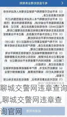 聊城交警网违章查询,聊城交警网违章查询官网