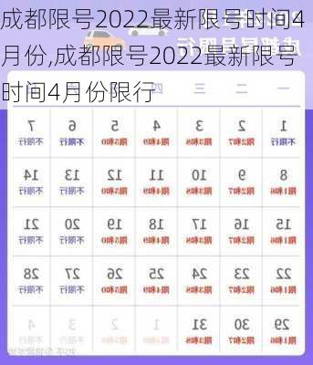 成都限号2022最新限号时间4月份,成都限号2022最新限号时间4月份限行