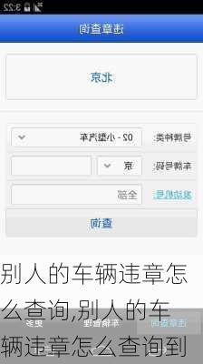 别人的车辆违章怎么查询,别人的车辆违章怎么查询到