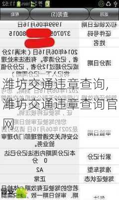 潍坊交通违章查询,潍坊交通违章查询官网