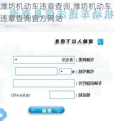 潍坊机动车违章查询,潍坊机动车违章查询官方网站