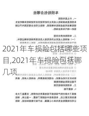 2021年车损险包括哪些项目,2021年车损险包括哪几项