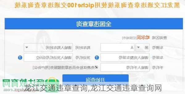 龙江交通违章查询,龙江交通违章查询网
