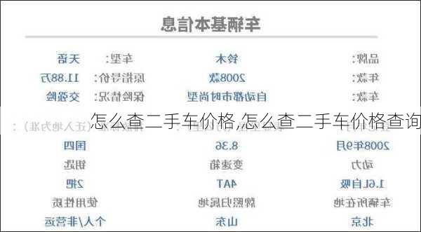 怎么查二手车价格,怎么查二手车价格查询