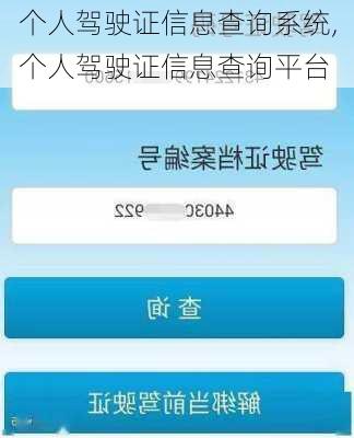 个人驾驶证信息查询系统,个人驾驶证信息查询平台