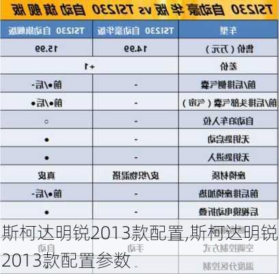 斯柯达明锐2013款配置,斯柯达明锐2013款配置参数