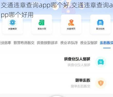 交通违章查询app哪个好,交通违章查询app哪个好用