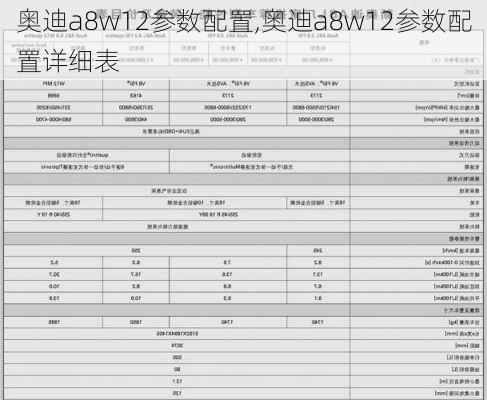 奥迪a8w12参数配置,奥迪a8w12参数配置详细表