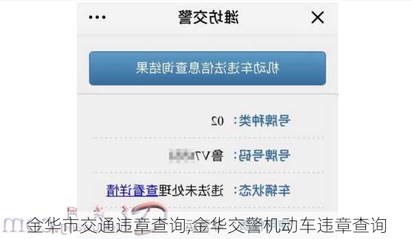 金华市交通违章查询,金华交警机动车违章查询