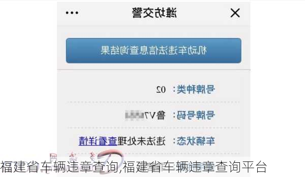 福建省车辆违章查询,福建省车辆违章查询平台