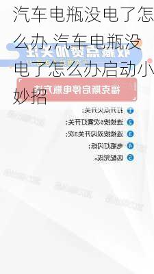 汽车电瓶没电了怎么办,汽车电瓶没电了怎么办启动小妙招