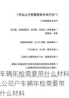 车辆年检需要带什么材料,公司户车辆年检需要带什么材料