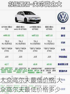 大众高尔夫最低价格,大众高尔夫最低价格多少