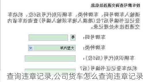 查询违章记录,公司货车怎么查询违章记录