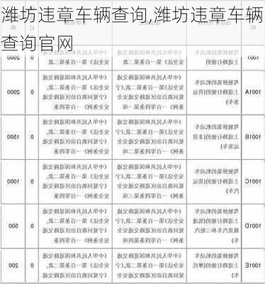 潍坊违章车辆查询,潍坊违章车辆查询官网