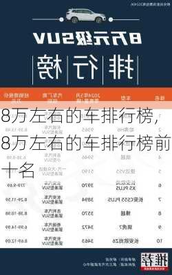 8万左右的车排行榜,8万左右的车排行榜前十名