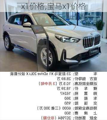 x1价格,宝马x1价格